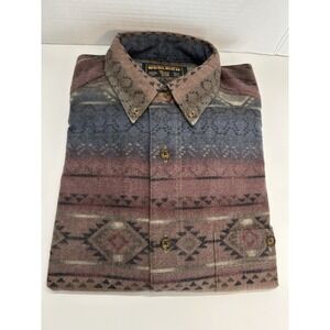 NEW Woolrich Aztec Southwest Long Sleeve Flannel Button Down Shirt Size Large